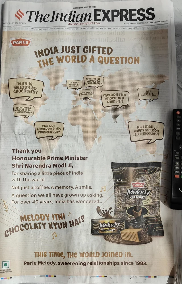 Parle front page ad