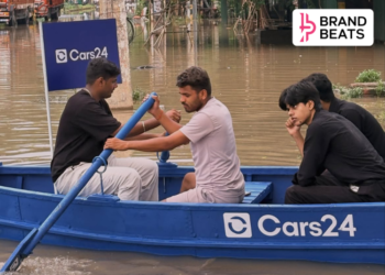 Cars24 Turns Gurugram Waterlogging Into A Branded Boat Marketing Stunt