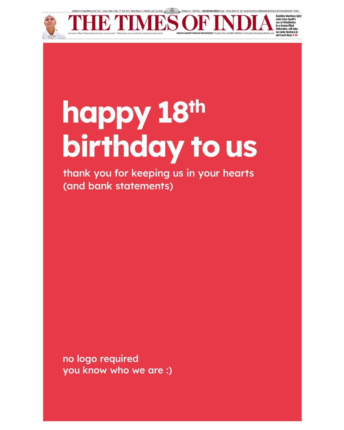 No Name Needed: Zomato Lets Orange Do The Talking In Its Birthday Wish For Swiggy