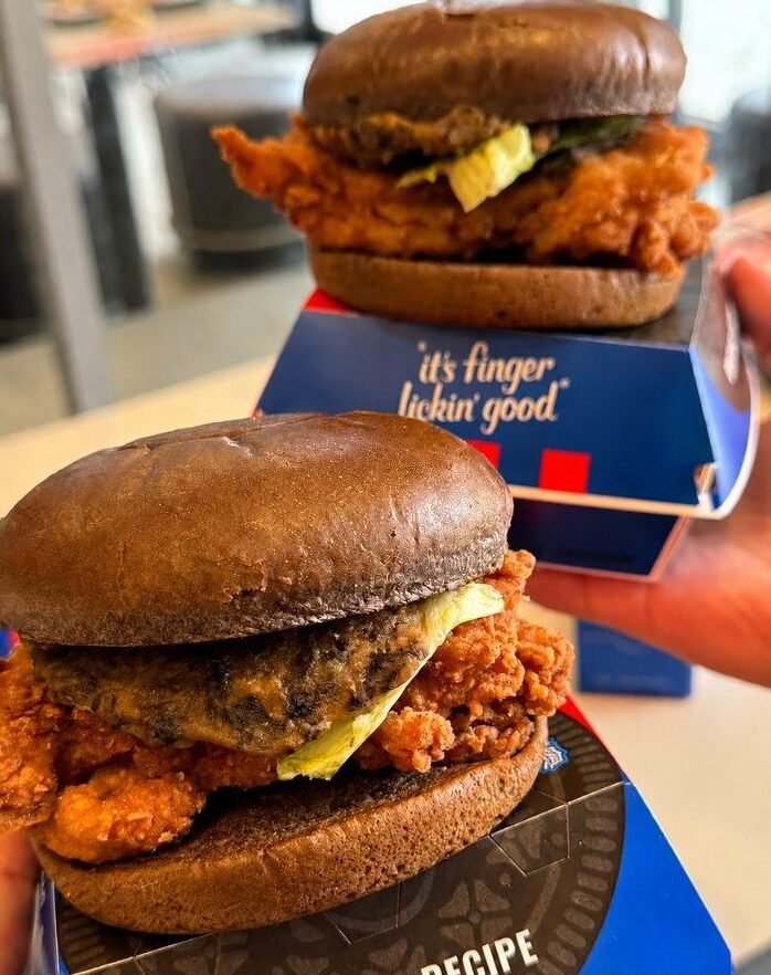 KFC & Oreo Team Up For A Unique Fried Chicken Burger In China